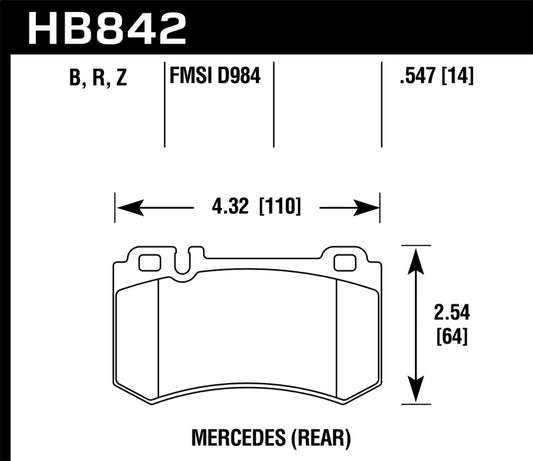 Hawk 05-10 Mercedes SLK Class HPS 5.0 Rear Brake Pads