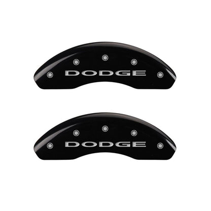 MGP 4 Caliper Covers Engraved Front & Rear With out stripes/Dodge Black finish silver ch