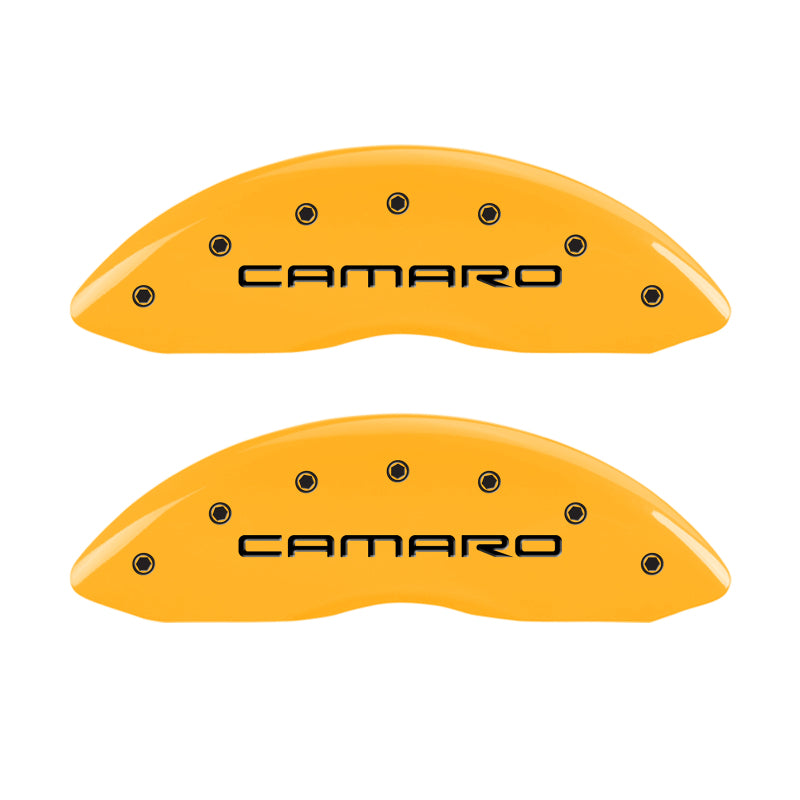 MGP 4 Caliper Covers Engraved Front Camaro Rear Gen 4/Ss Yellow Finish Black Char 1998 Chevy Camaro