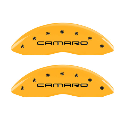 MGP 4 Caliper Covers Engraved Front Camaro Rear Gen 4/Ss Yellow Finish Black Char 1998 Chevy Camaro