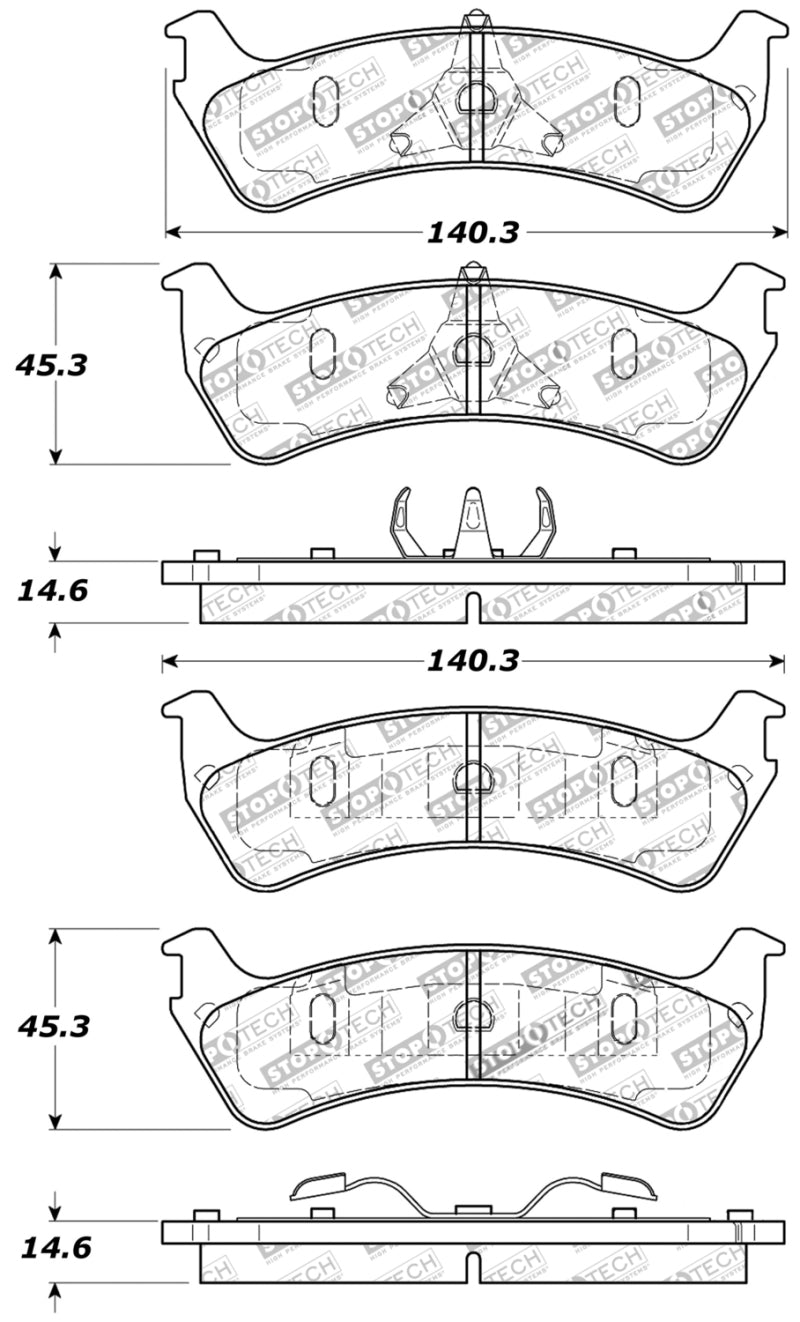 StopTech Sport Brake Pads w/Shims and Hardware - Rear