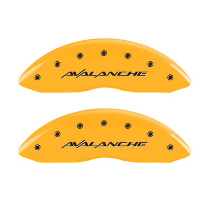 MGP 4 Caliper Covers Engraved Front & Rear Avalanche Yellow Finish Black Char 2001 Chevrolet Tahoe