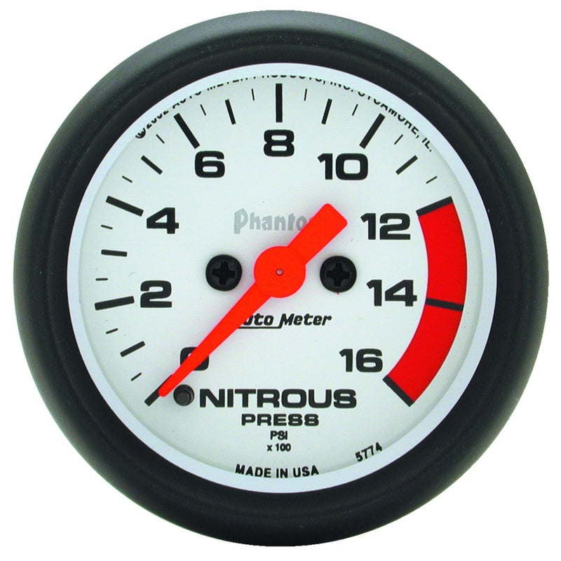 Autometer Phantom 2-1/16in 1600 PSI Digital Stepper Motor Nitrous Pressure Gauge