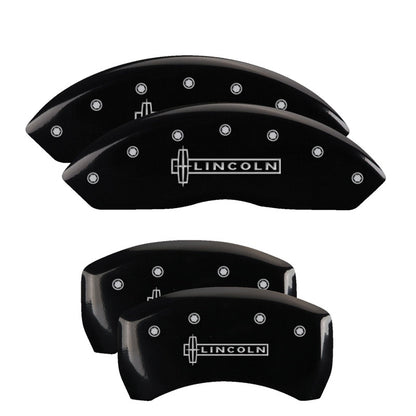 MGP 4 Caliper Covers Engraved Front & Rear Lincoln Black finish silver ch