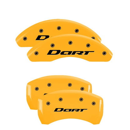 MGP 4 Caliper Covers Engraved Front & Rear With out stripes/Dart Yellow finish black ch