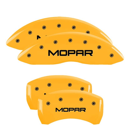 MGP Front set 2 Caliper Covers Engraved Front MGP Yellow finish black ch