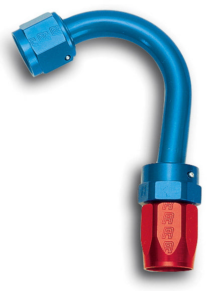 Russell Performance -6 AN Red/Blue 150 Degree Full Flow Swivel Hose End (With 1in Radius)