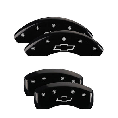 MGP 4 Caliper Covers Engraved Front & Rear Bowtie Yellow finish black ch