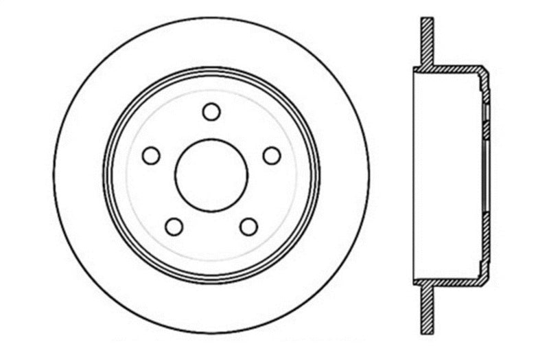 StopTech 12 Jeep Wrangler Rubicon Drilled Right Rear Rotor