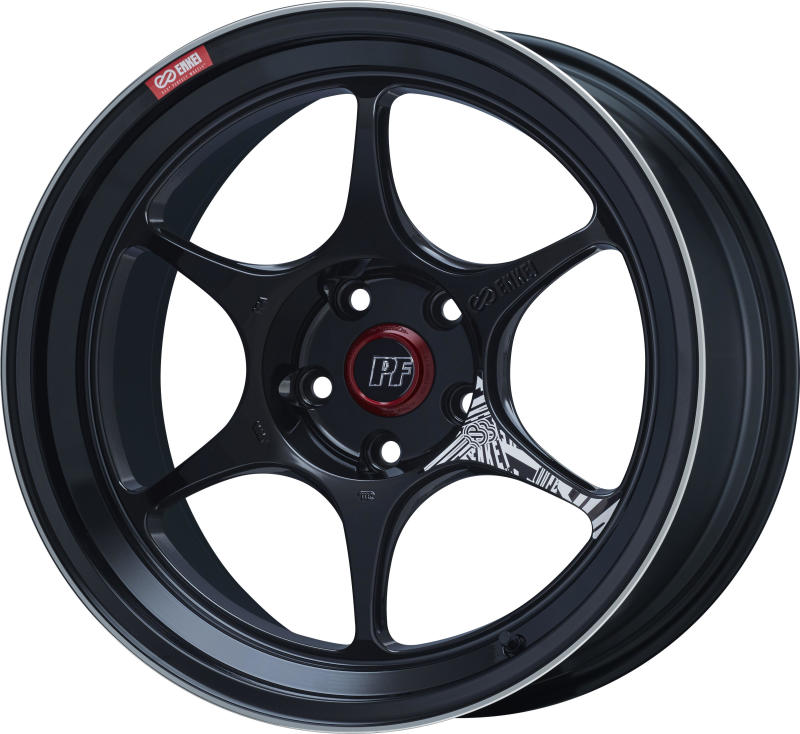 Enkei PF06 18x9in 5x120 BP 42mm Offset 72.5mm Bore Black Machined Wheel