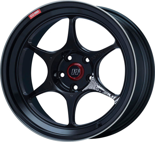 Enkei PF06 18x9in 5x120 BP 28mm Offset 72.5mm Bore Black Machined Wheel