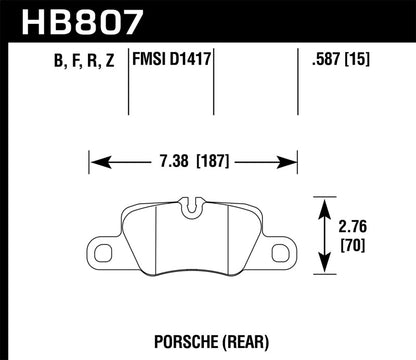 Hawk 2014 Porsche 911 HPS Rear Brake Pads