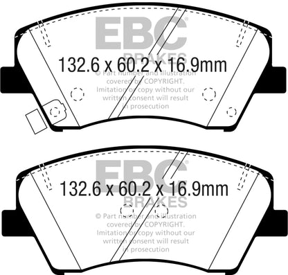 EBC 2017+ Hyundai Elantra 1.4L Turbo Greenstuff Front Brake Pads