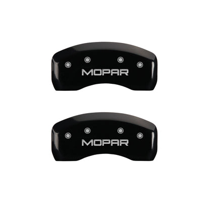 MGP 4 Caliper Covers Engraved Front & Rear MOPAR Black finish silver ch