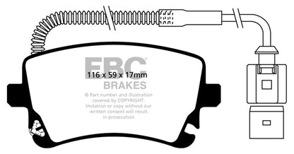 EBC 06-09 Audi RS4 4.2 (Cast Iron Rotors) Bluestuff Rear Brake Pads