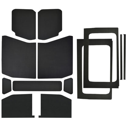 DEI 18-23 Jeep Wrangler JL 4-Door Boom Mat Complete Headliner Kit - 13 Piece - Black Leather Look