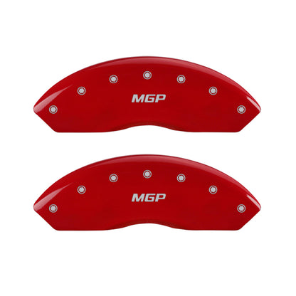 MGP 4 Caliper Covers Engraved Front & Rear MGP Red finish silver ch