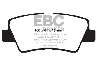 EBC 09-11 Hyundai Azera 3.3 Greenstuff Rear Brake Pads