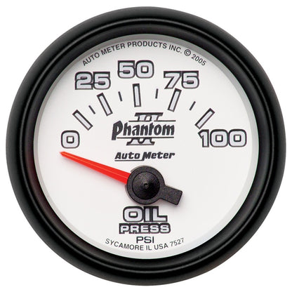 Autometer Phantom II 52mm Short Sweep Electronic 0-100psi Oil Pressure Gauge