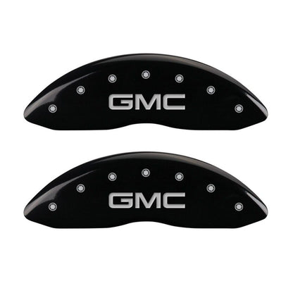 MGP 4 Caliper Covers Engraved Front & Rear Denali Black finish silver ch