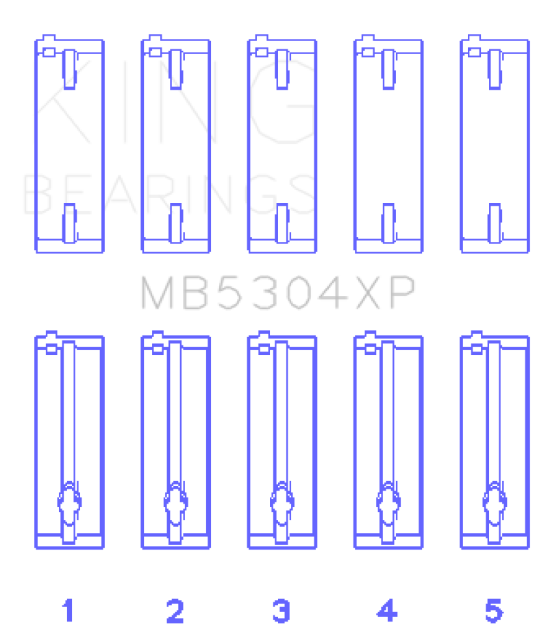 King Mazda B6/B6-T/ZM/B3/B5 (Size STD) Main Bearing Set