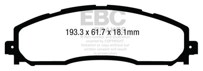 EBC 13+ Ford F250 (inc Super Duty) 6.2 (2WD) Greenstuff Rear Brake Pads