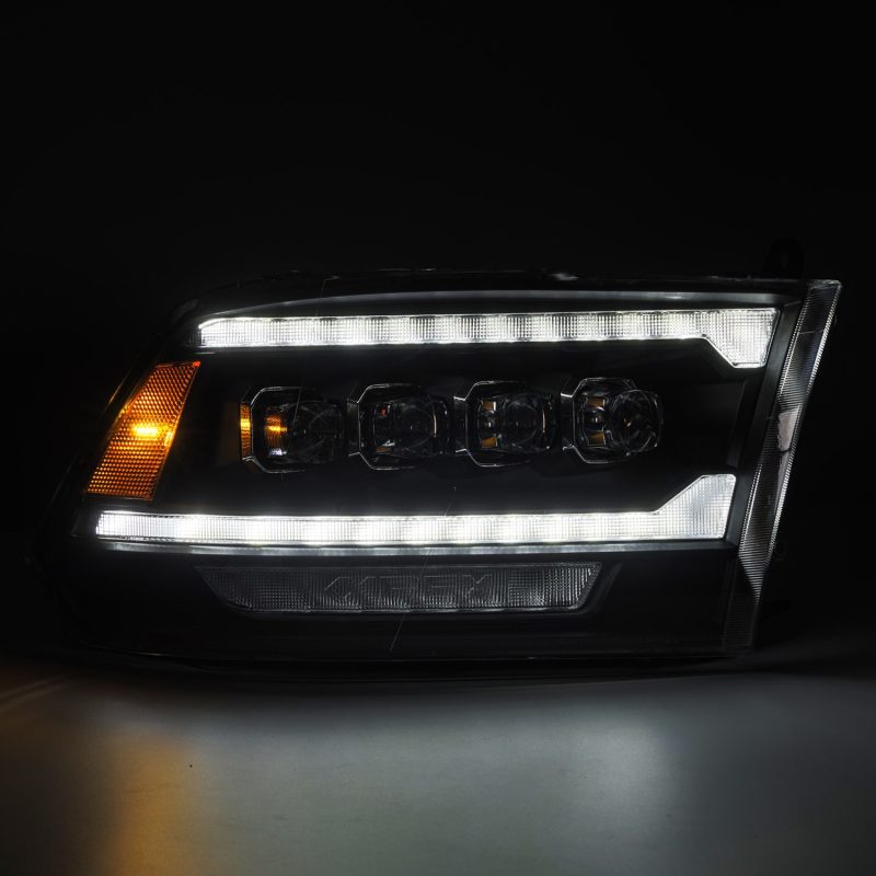AlphaRex 09-18 Dodge Ram 2500 NOVA LED Proj Headlights Plank Style Design Black w/ Activation Light