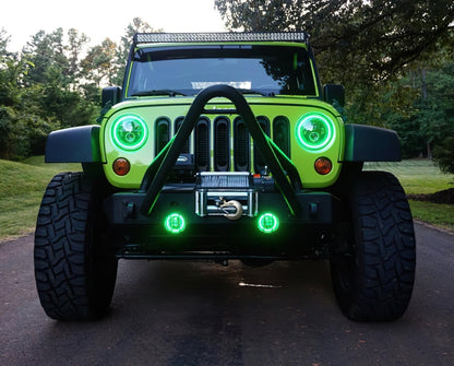 Oracle 7in High Powered LED Headlights - Black Bezel - Green