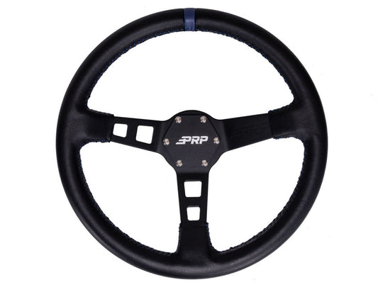 PRP Deep Dish Leather Steering Wheel- Blue
