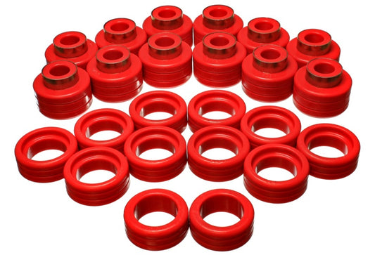 Energy Suspension 92-99 GM Denal XL/Suburban 2WD/Yukon XL 2WD Red Body (Cab) Mount Set