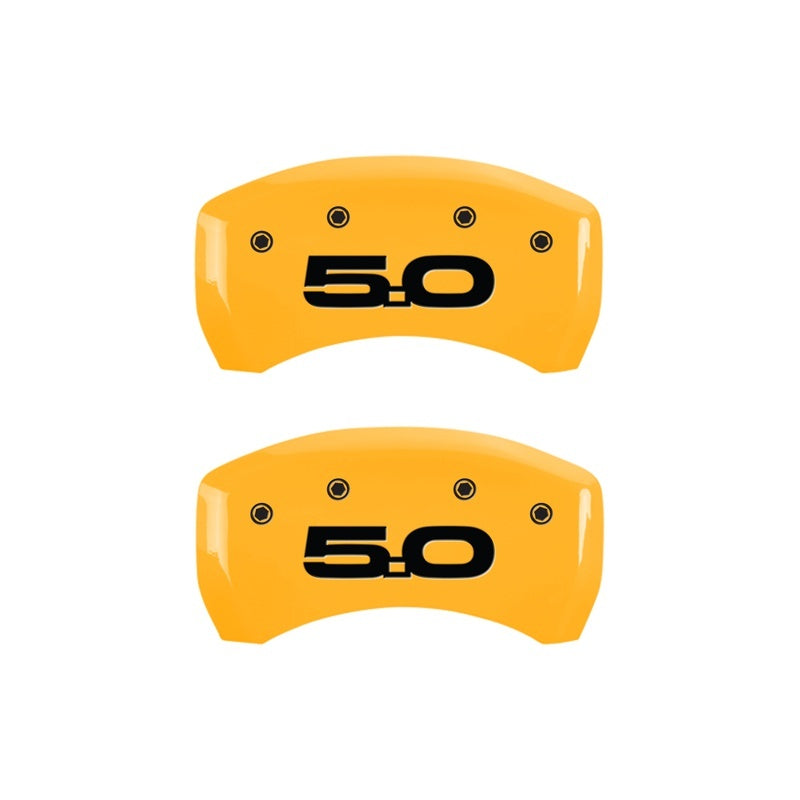 MGP Rear set 2 Caliper Covers Engraved Rear 2015/50 Yellow finish black ch