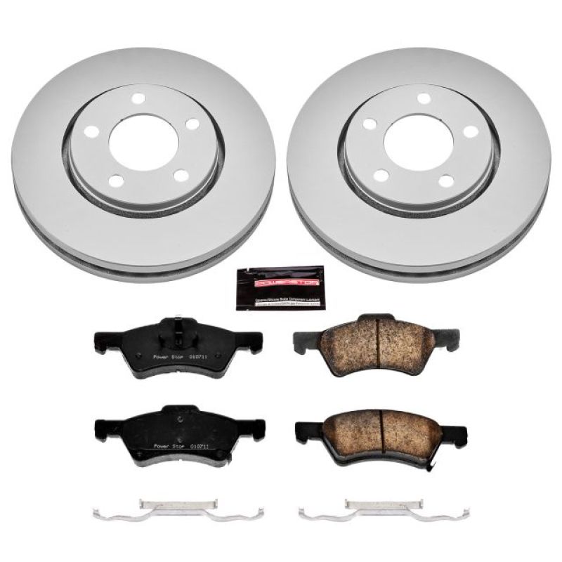 Power Stop 03-04 Dodge Caravan Front Z17 Evolution Geomet Coated Brake Kit