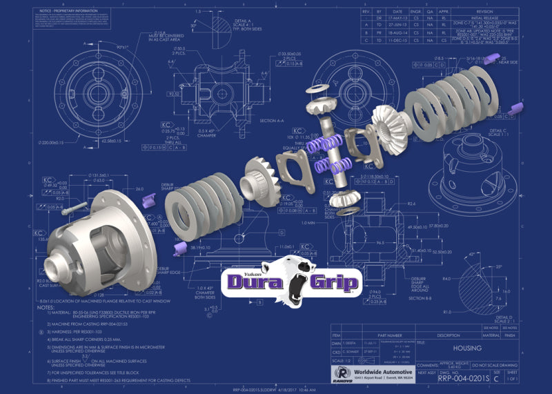 Yukon Dana 60 4.56 & Up Dura Grip Positraction Narrow 32 Spline ABS Compatible