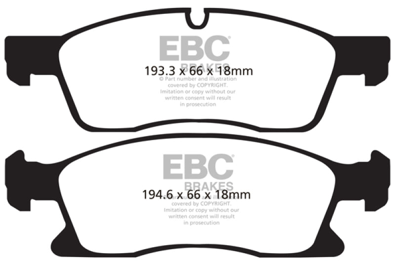 EBC 11+ Dodge Durango 3.6 Greenstuff Front Brake Pads