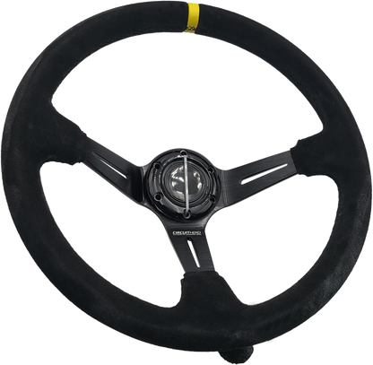 3 Spoke Steering Wheel with Slots 350mm/97mm Dish 6 Bolt