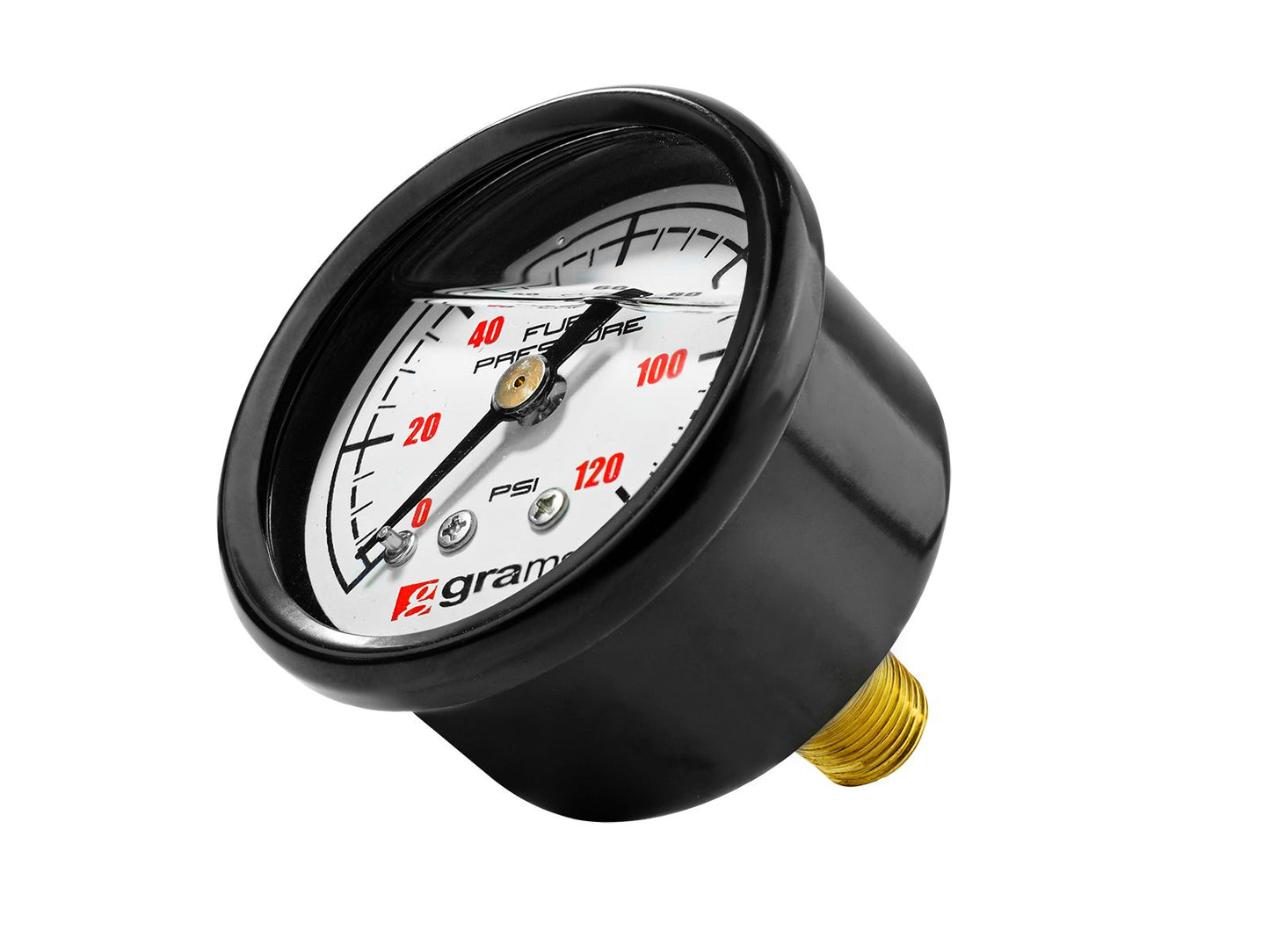 Grams Performance - 0-120psi Fuel Pressure Gauge - Black Face/ White Face