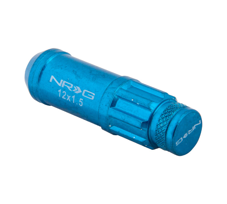 NRG - 700 Series M12 X 1.5 Blue Steel Lug Nut w/Dust Cap Cover Set