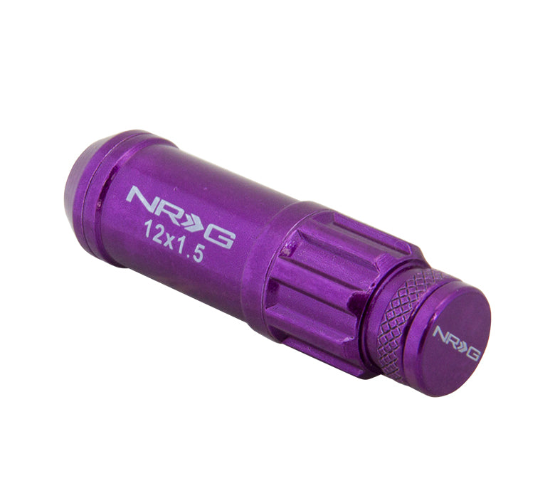 NRG - 700 Series M12 X 1.5 Purple Steel Lug Nut w/Dust Cap Cover Set