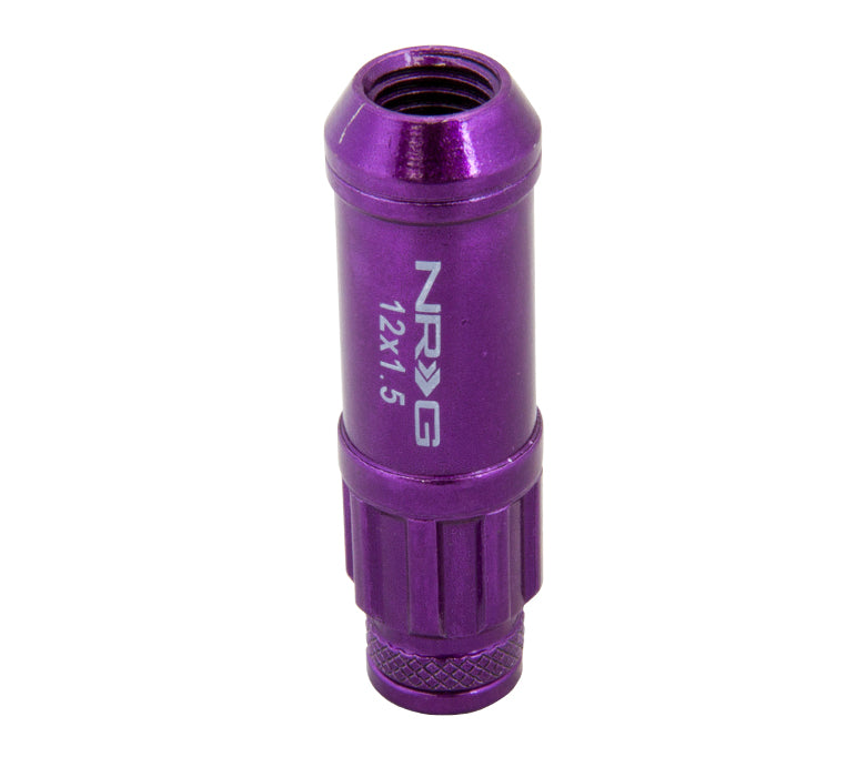 NRG - 700 Series M12 X 1.5 Purple Steel Lug Nut w/Dust Cap Cover Set