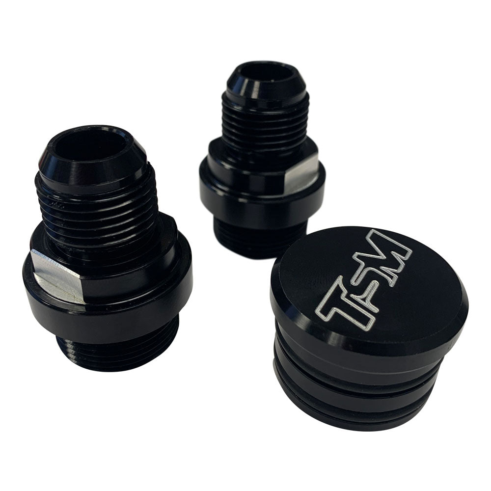 TSM Race - Rear M28 to -10AN Breather Block Fittings and Plug Bseries