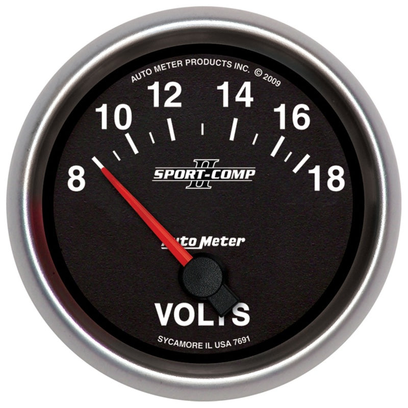 Autometer Sport-Comp II 2-5/8in 18V Electrical Voltmeter Gauge