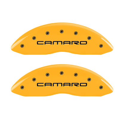 MGP 4 Caliper Covers Engraved Front Camaro Rear Z28 Yellow Finish Black Char 2000 Chevy Camaro