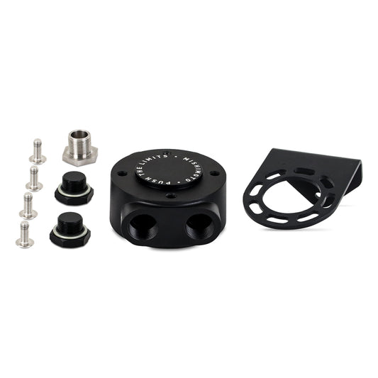 Mishimoto M20 x 1.5 - Remote Oil Filter Mount - Black