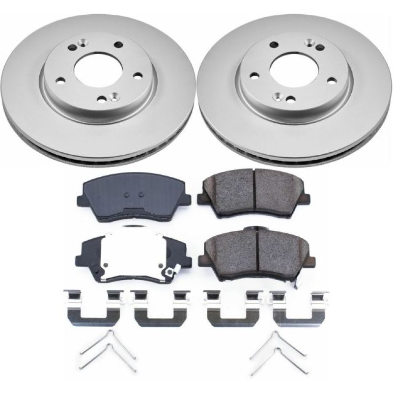 Power Stop 17-19 Hyundai Elantra Front Z17 Evolution Geomet Coated Brake Kit