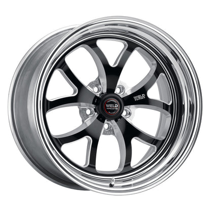 Weld S76 18x8 / 5x4.75 BP / 4.6in. BS Black Wheel (High Pad) - Non-Beadlock