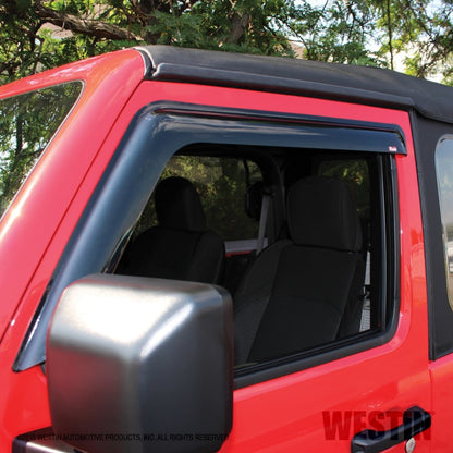 Westin 2018-2019 Jeep Wrangler JL Wade Slim Wind Deflector 2pc - Smoke