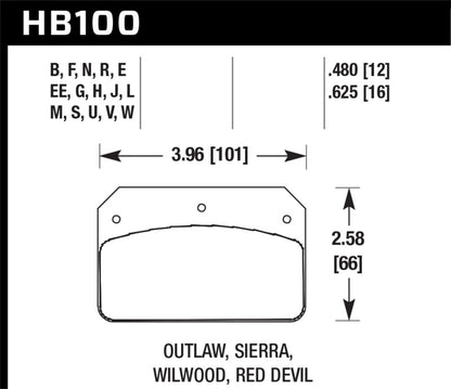 Hawk Wilwood DL / Sierra / Outlaw Black Universal Race Dynalite Calipers