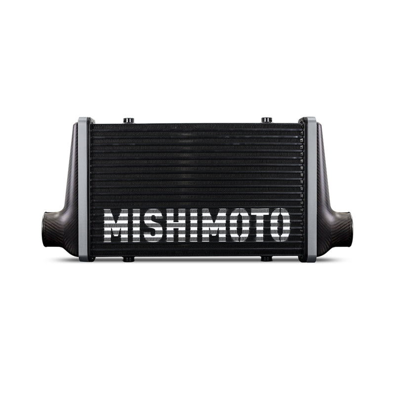 Mishimoto Universal Carbon Fiber Intercooler - Gloss Tanks - 525mm Silver Core - S-Flow - GR V-Band