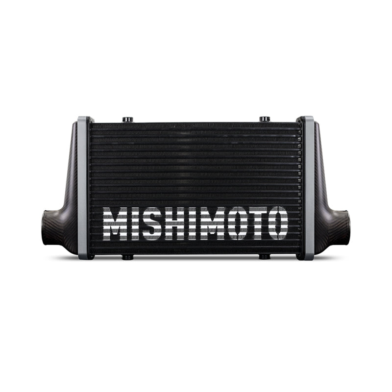 Mishimoto Universal Carbon Fiber Intercooler - Gloss Tanks - 600mm Black Core - C-Flow - R V-Band