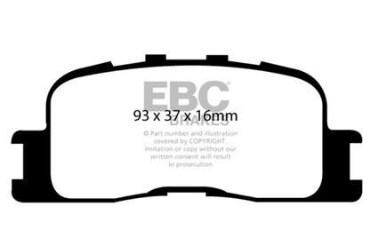 EBC 02-03 Lexus ES300 3.0 Redstuff Rear Brake Pads